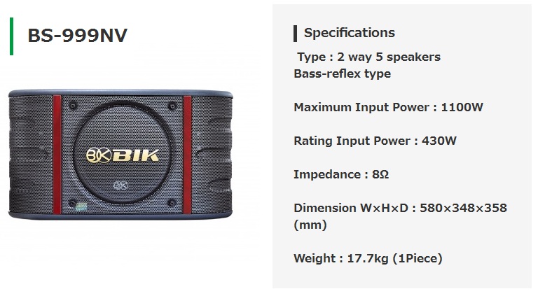 BIK BA-77 amplifier and BS-999NV speakers (New) Bs-99910