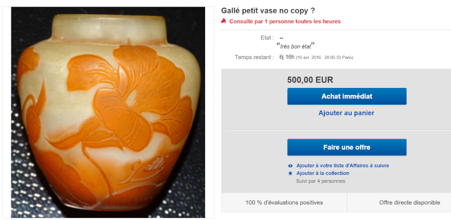 Doutes appuyés sur l'authenticité d'un petit vase signé Gallé. Screen18