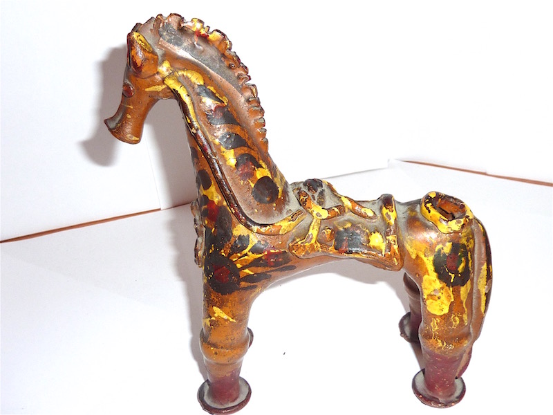 cheval en terre cuite vernissée ceramique de CANAKKALE Turquie epoque a definir P1200310