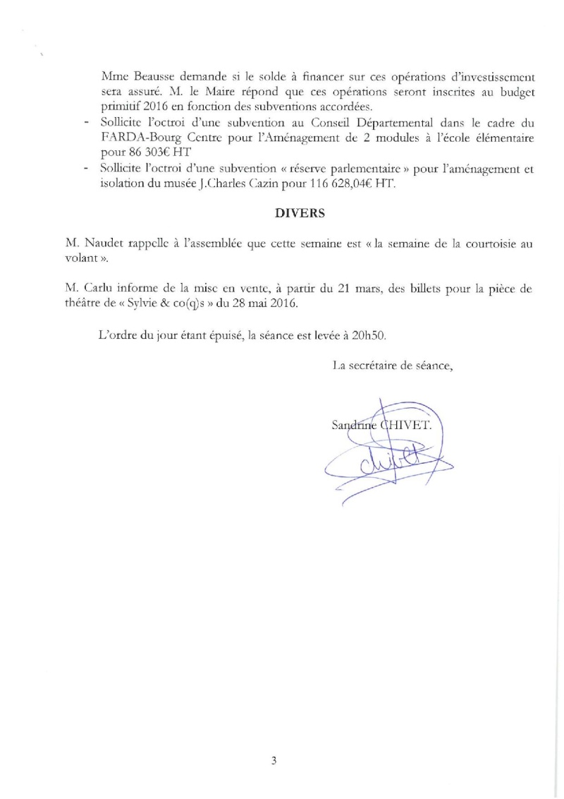 Compte rendu de la réunion du conseil municipal du 14 mars 2016 310