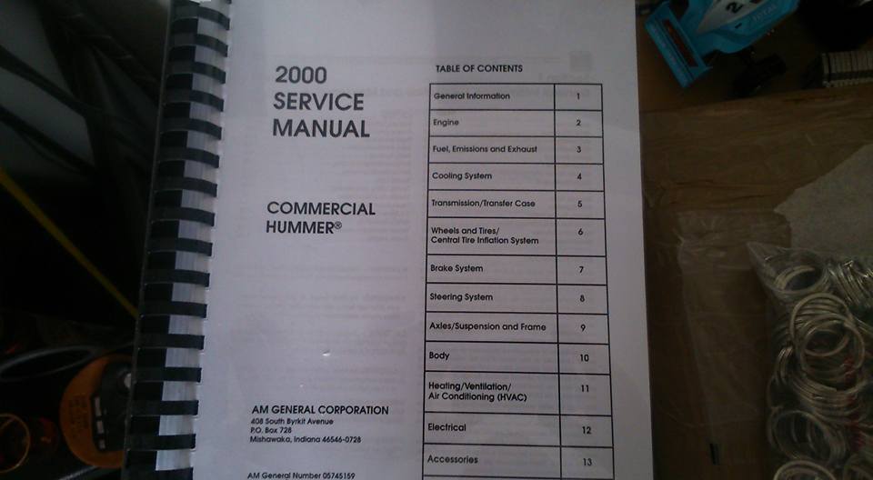 Tous les documents existants sur le Hummer( guide utilisateur, manuel d'atelier ...) Hummer H1/humvee, H2 & H3 à disposition 10426710