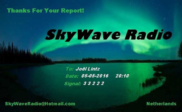 eQSL de Sky Wave Radio Skywav10