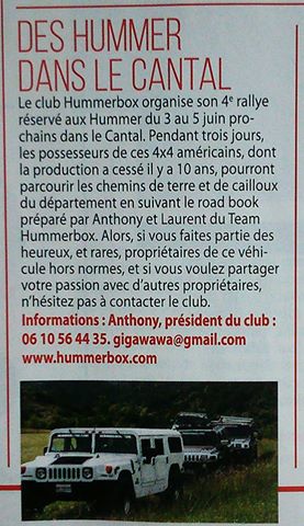 Rallye Hummerbox 3/4/5 Juin 2016 Cantal(15) dans 4X4 Tout Terrain magazine N°318 Avril-Mai 2016 13091910