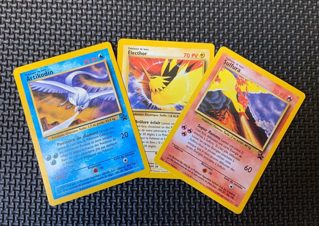 [VDS] 3 Cartes Pokémon "Sulfura" "Electhor" "Artikodin" 1210