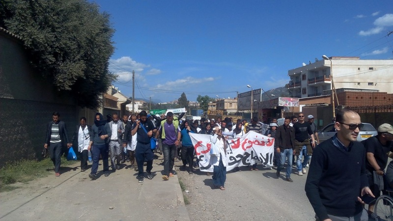 la marche des enseignants contractuels a ighezer amokrane Bejaia 28 mars 2016 410