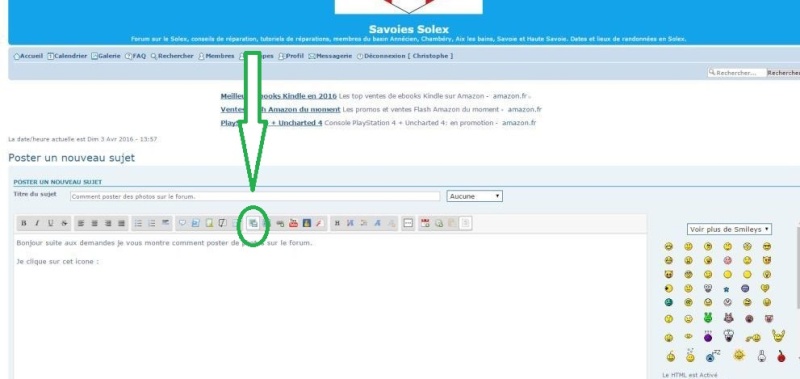 Comment poster des photos sur le forum. Tof110