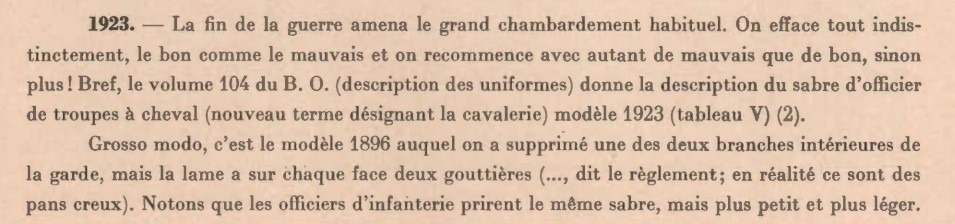 Sabre d'officier de troupe à pied modèle 1923, avec calotte en tête de lion - Page 2 351