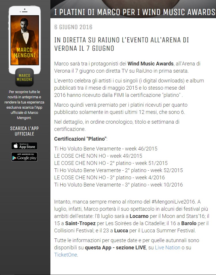SoloDueSatelliti - Wind Music Awards - Verona 6 e 7/06/2016 Platin10