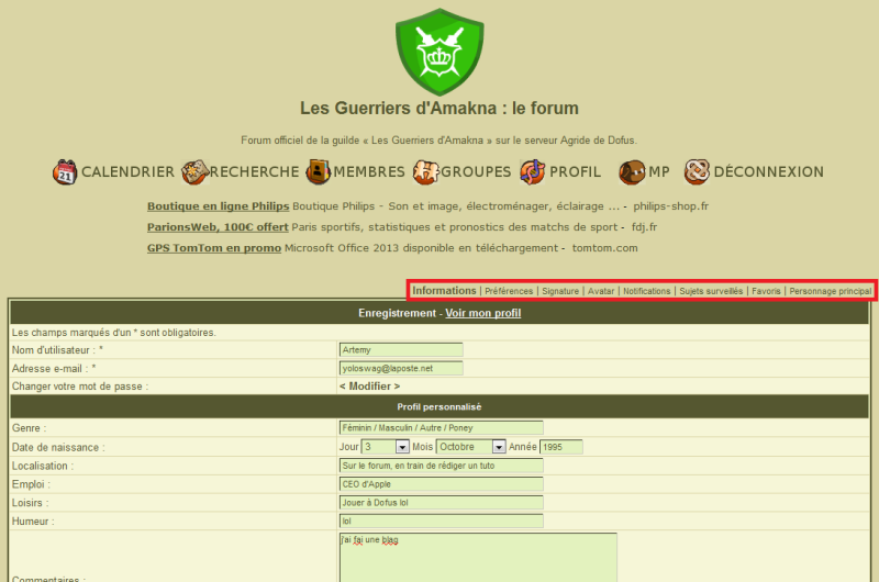 Tuto forum : Personnaliser son profil Profil10