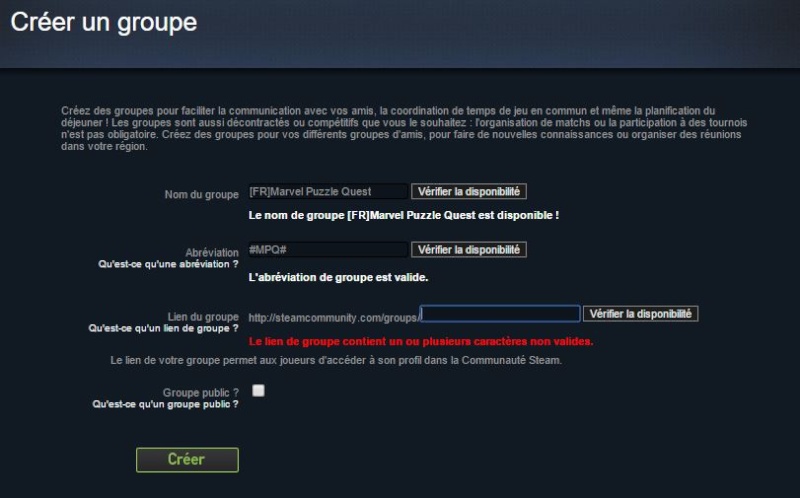 Création d'un groupe Gr0110