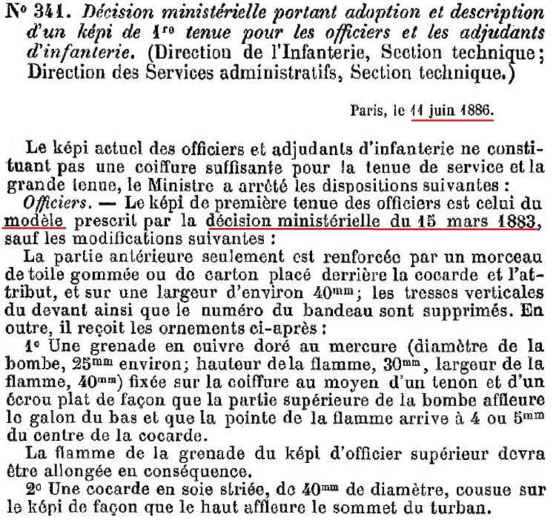 Quelques questions sur les képis d'officier modèle 1886  Infant10