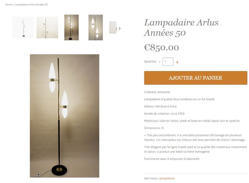 LAMPE DE PARQUET ATTRIBUÉE A ARLUS   Arlus210