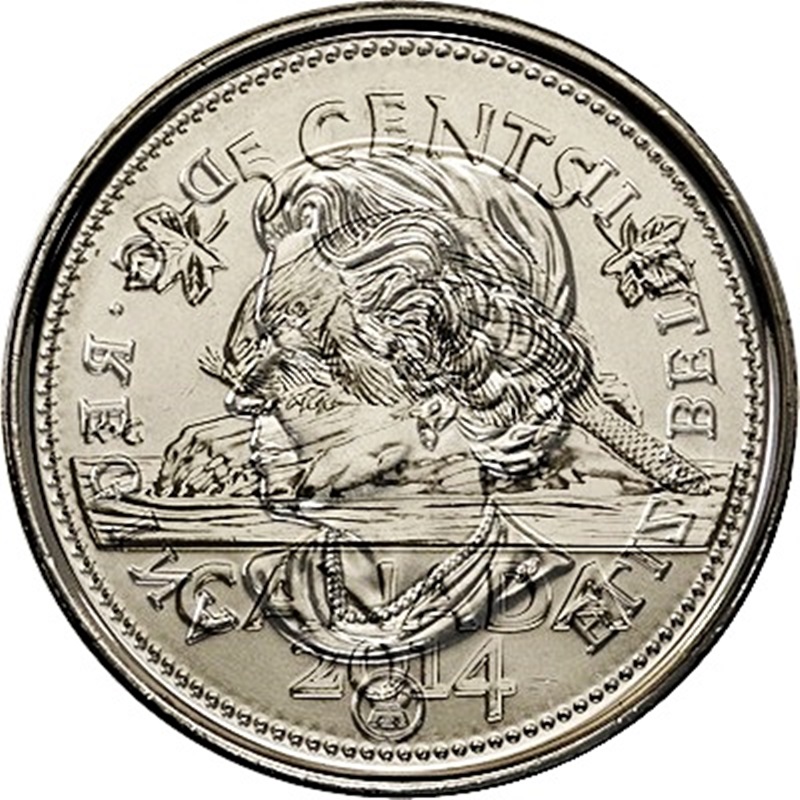 2015 - Dommage au Coin sur Tête du Castor (Die Damage) 5-cent12
