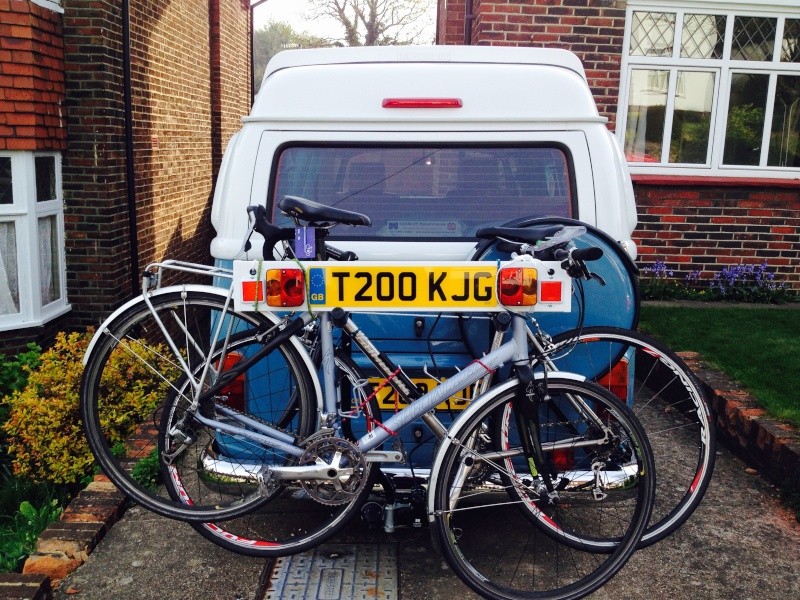 Towbar bike rack with spare wheel clearance Img_1010