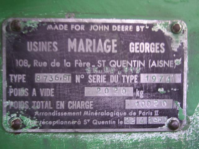 remorque John Deere  Plaque10