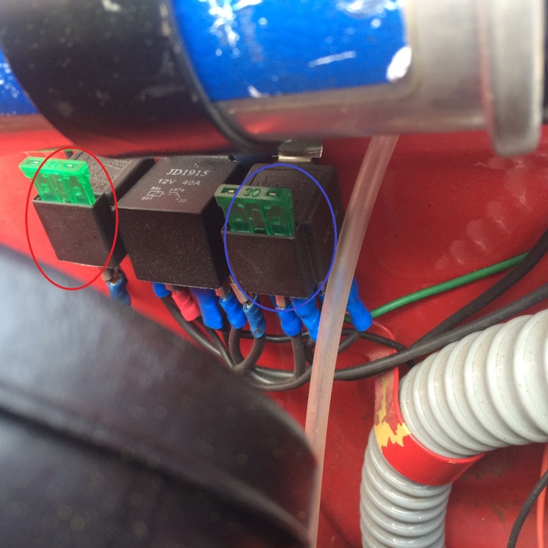 Installation pompe électrique avec relais. Relais10