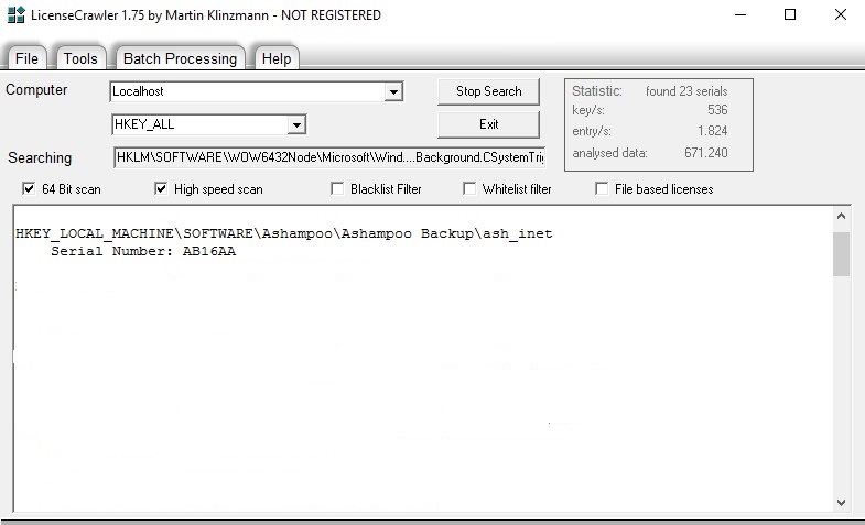 LicenseCrawler 2.09.2747 - Βρείτε τα serial numbers από τα προγραμματά σας 378