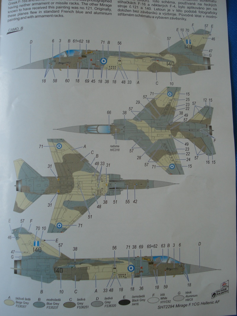 [SPECIAL HOBBY] DASSAULT MIRAGE F1 CG 1/72ème Réf SH72294 Notice Dsc05659