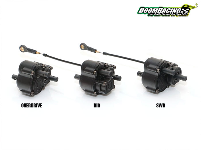 3 Nouvelles boites de transfert Boom Racing à double sorties Overdrive, Dig, 2WD et 4WD, Anti torque twist 114