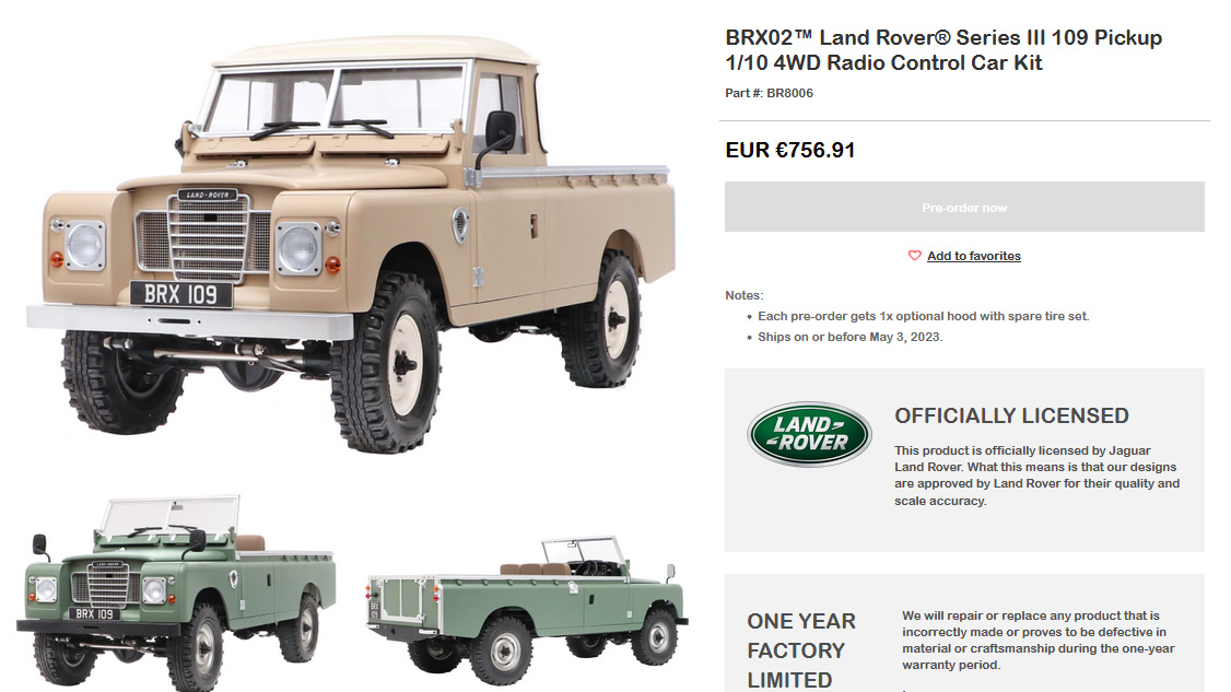 Exclusivité : BRX02 Land Rovers Series III 109 Pickup BR8006 Brx02-21