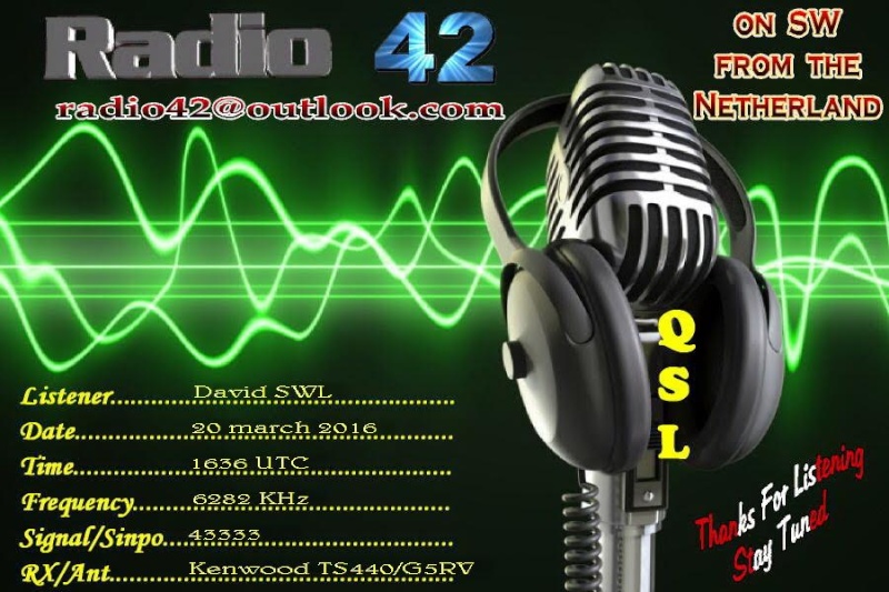 eQSL de Radio 42 20-03-10