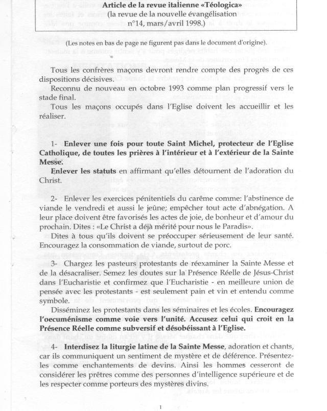 Un article de la revue italienne 3Téologica" sur les francs-maçons? Vrai ou 1_33po10