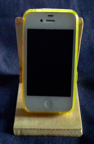 wortek Silikon TPU Schutzhülle Apple iPhone 4 / 4S Ranke Muster - Gelb Displa20
