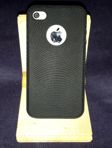 wortek® Silikon Schutzhülle geriffeltes Kreismuster iPhone 4 / 4S Schwarz Rycks121