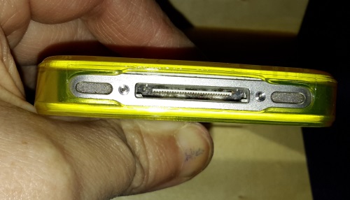 wortek Silikon TPU Schutzhülle Apple iPhone 4 / 4S Ranke Muster - Gelb Untere17