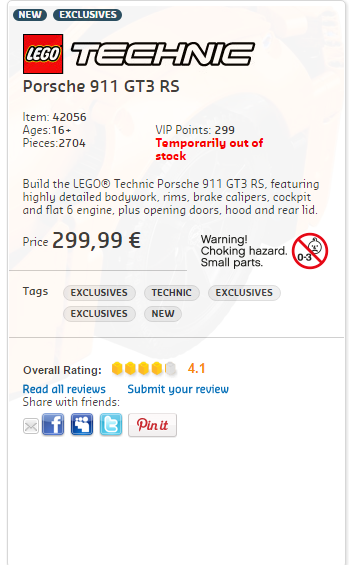 LEGO Technic Porsche 911 (42056) 2222210