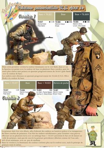 Couleurs pour la peinture de uniforme des paras U.S. jour J WWII (Type M42)