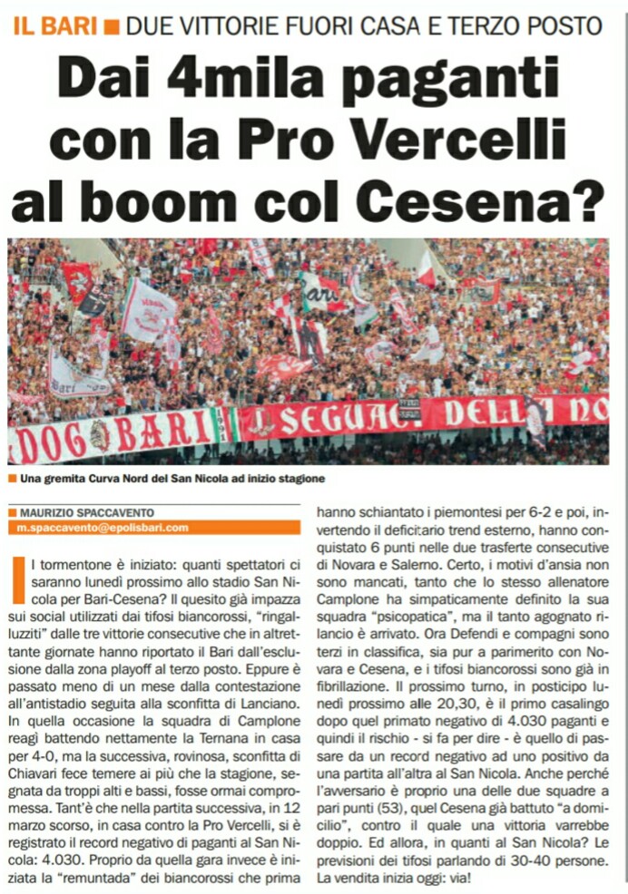 30/03/16 - Epolis - Dai 4mila paganti con la Pro Vercelli al boom col Cesena? Screen10