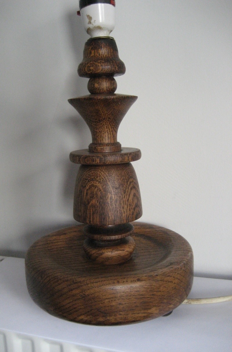 Oak Turned Lamp Base. Danish Or Hobby Turner Img_3414