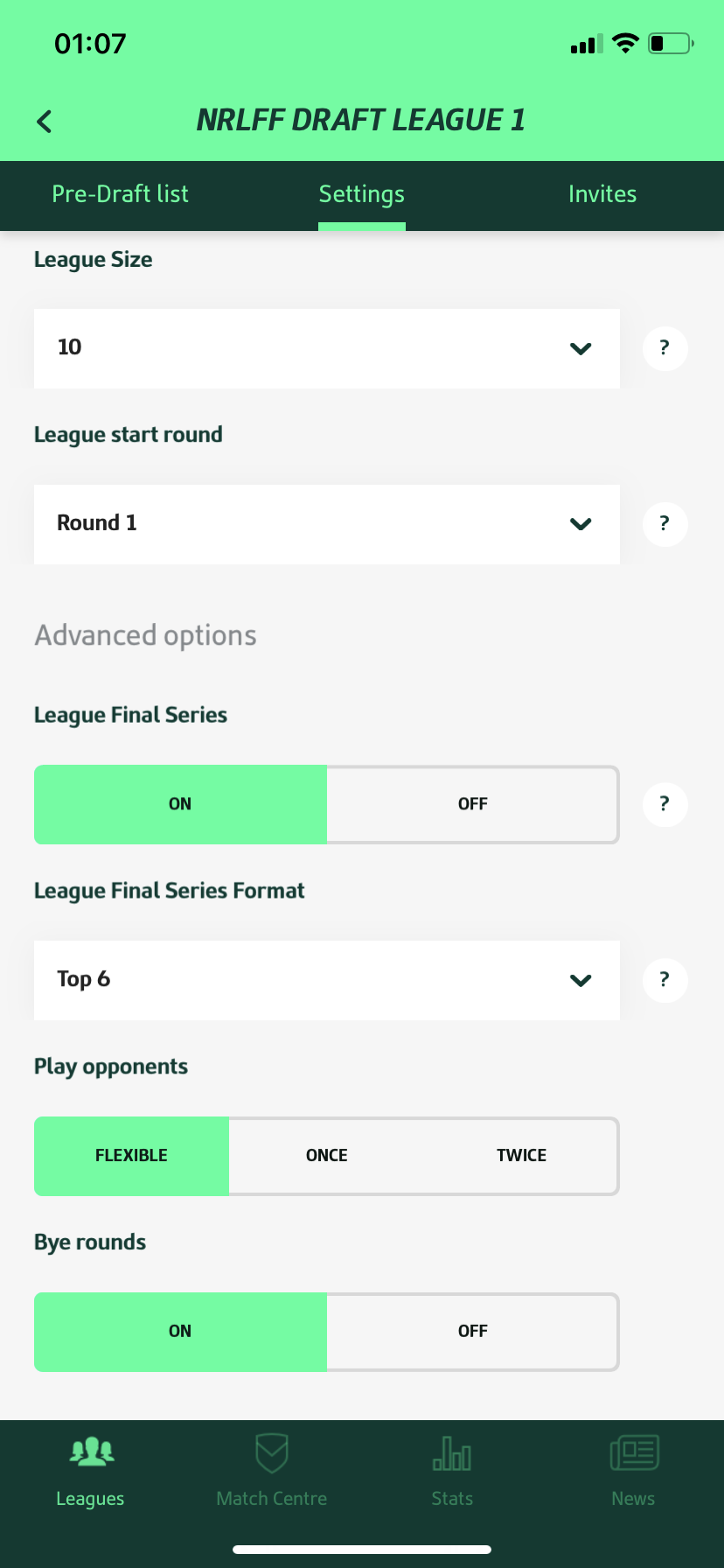 2021 Ff Nrl Fantasy Draft League