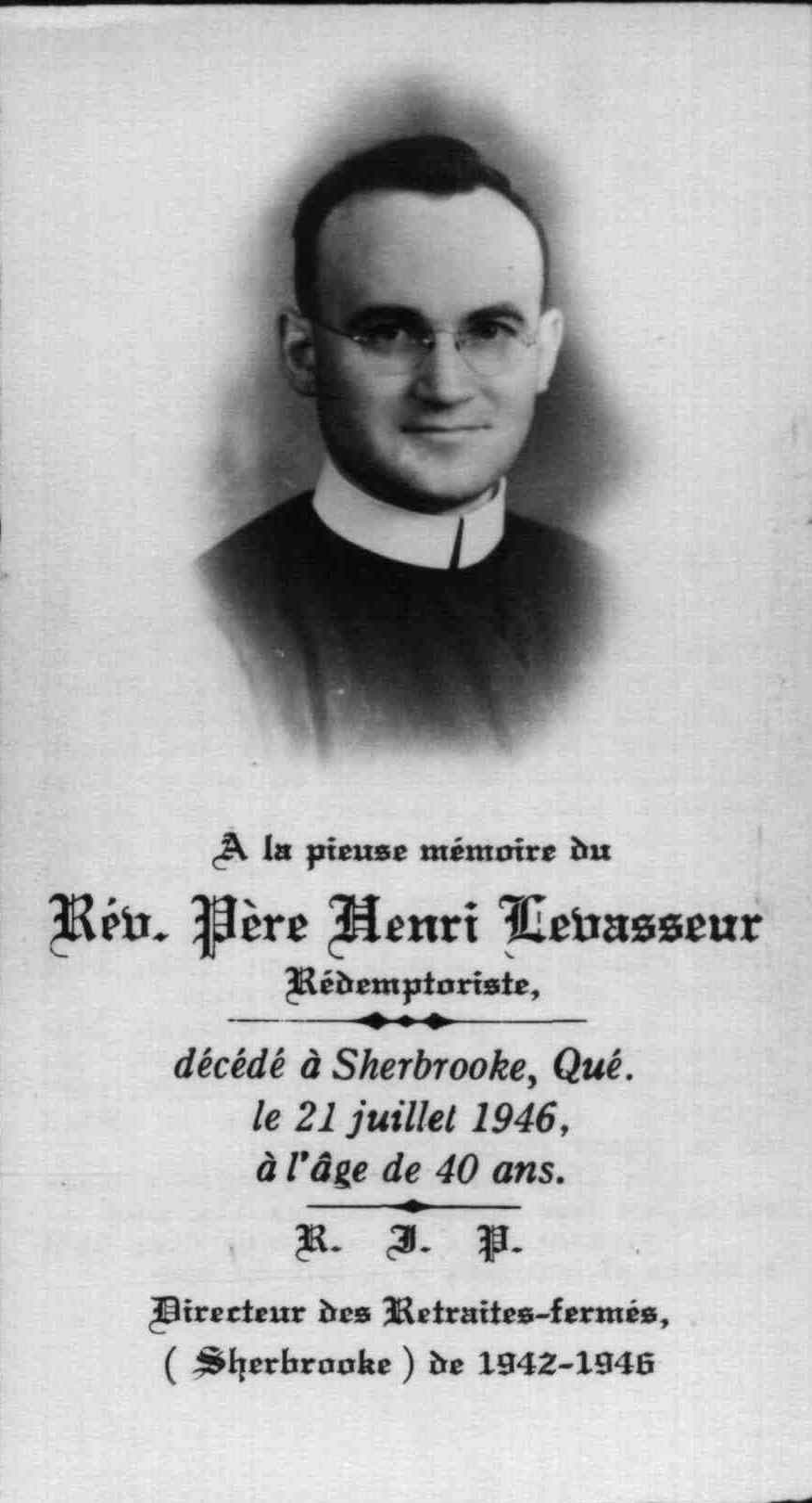 Levasseur, Père Henri (Rédemptoriste) Henri_10