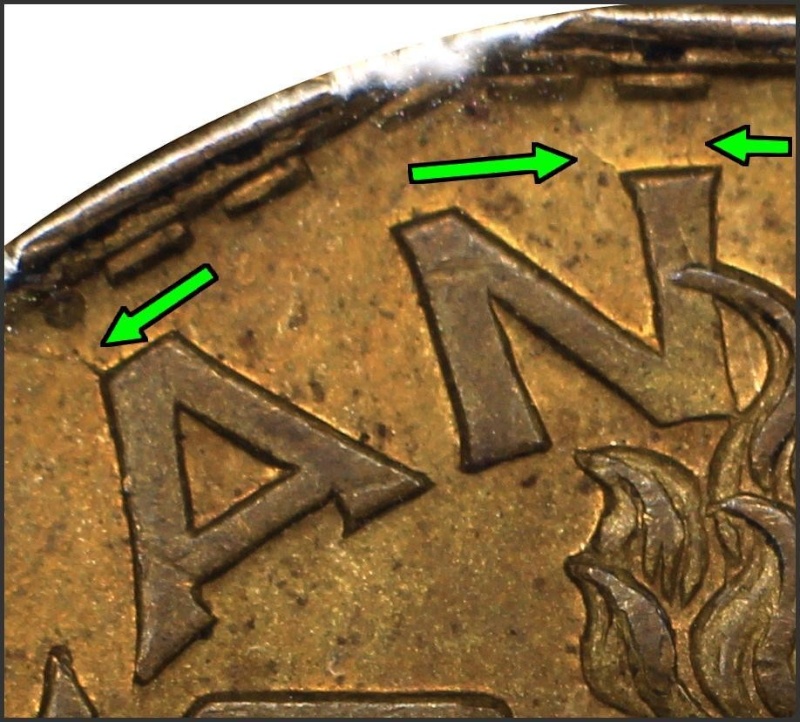 1943 - Coins Cassé & Retenu Avers/Revers (Retained Broken Die Obs./Rev.) 1943c210