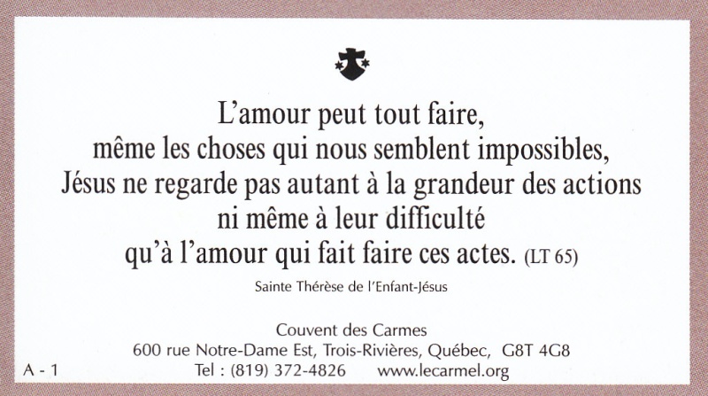 Petites paroles de Sainte-Thérèse de l'Enfant-Jésus et de la Sainte-Face A-113