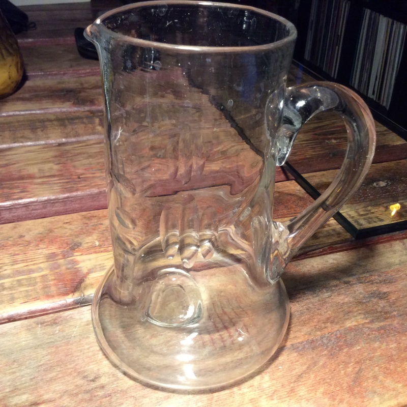 Blown glass jug with etched pattern. Any ideas? Image32