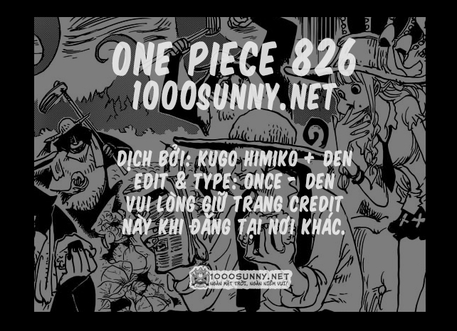 One Piece Chapter 826: 0 và 4 Credit12