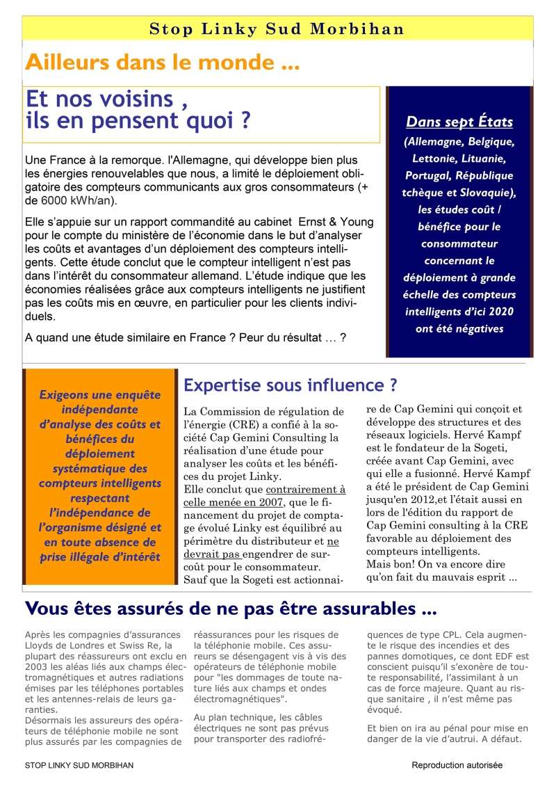 Linky - Infos-droit - Stop aux idées reçues - Aucune directive européenne n’impose le LINKY … ! P310