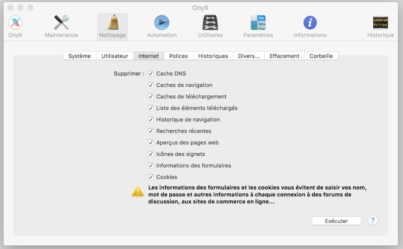 Help - problème avec Safari / MacBook Nettoy10