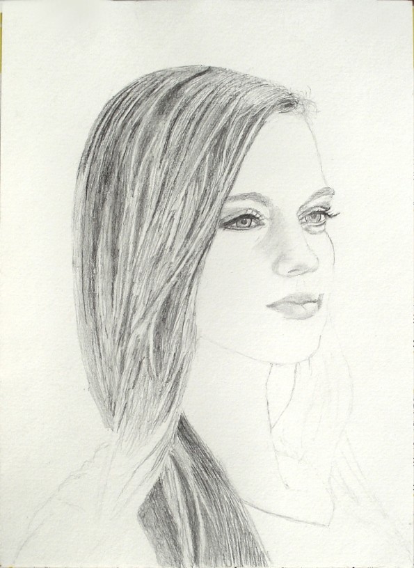 Portrait réaliste/cheveux longs (graphite) Pap0910