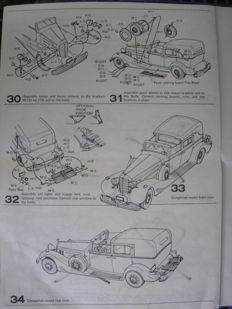 [ENTEX] CADILLAC V16 TOWN CAR 1933 1/16ème Réf 9029 Notice Cadill18