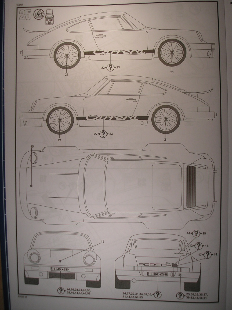 [REVELL] PORSCHE CARRERA RS 3.0 1/25ème Réf 07004 Porsch14