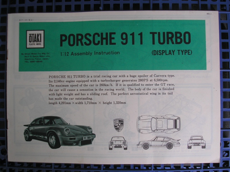 [OTAKI] PORSCHE 911 TURBO 1/12ème Réf OT3 61 Notice Porsch34