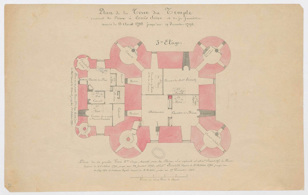 Plan de la Tour du Temple servant de prison à Louis XVI et de sa famille. Plan_d10