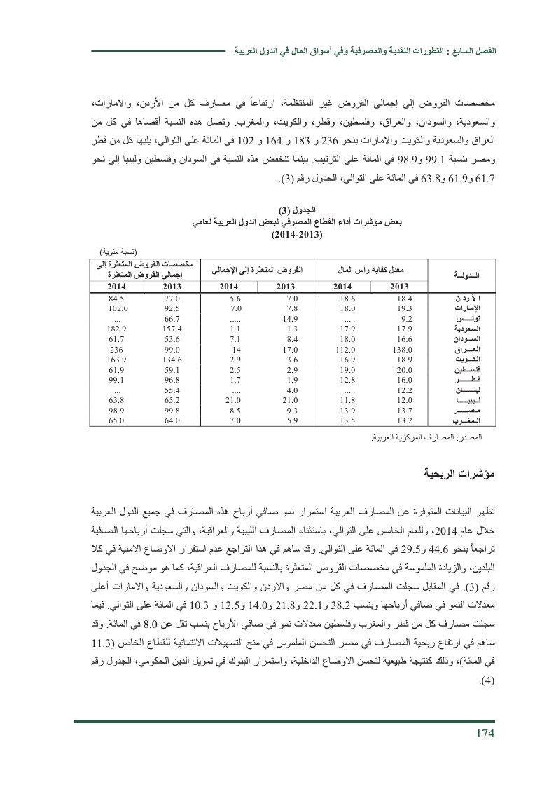 التطورات النقدية والمصرفية وفي أسواق المال في العالم العربي 2014 O_ou_o44