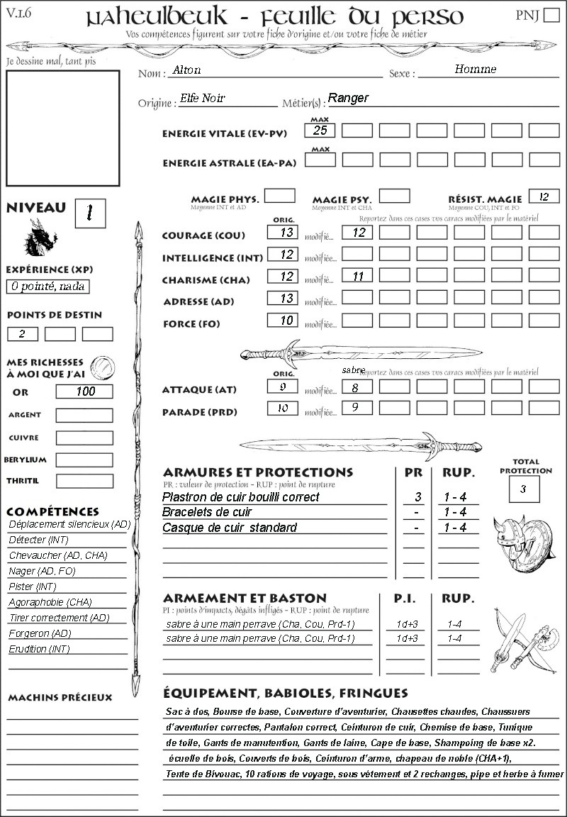 Alton l'elfe noir ranger Ranger12