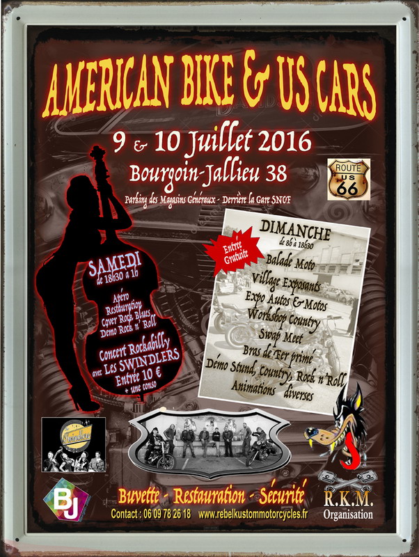 Bourgoin-Jallieu (38), American Bike & US Cars, 9/10 July 16 Affich43