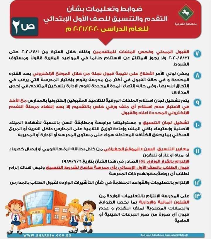 موقع التقديم للصف الأول الإبتدائى الألكترونى 2020-2021 و خطوات تسجيل ولى الأمر لإبنه 2154810